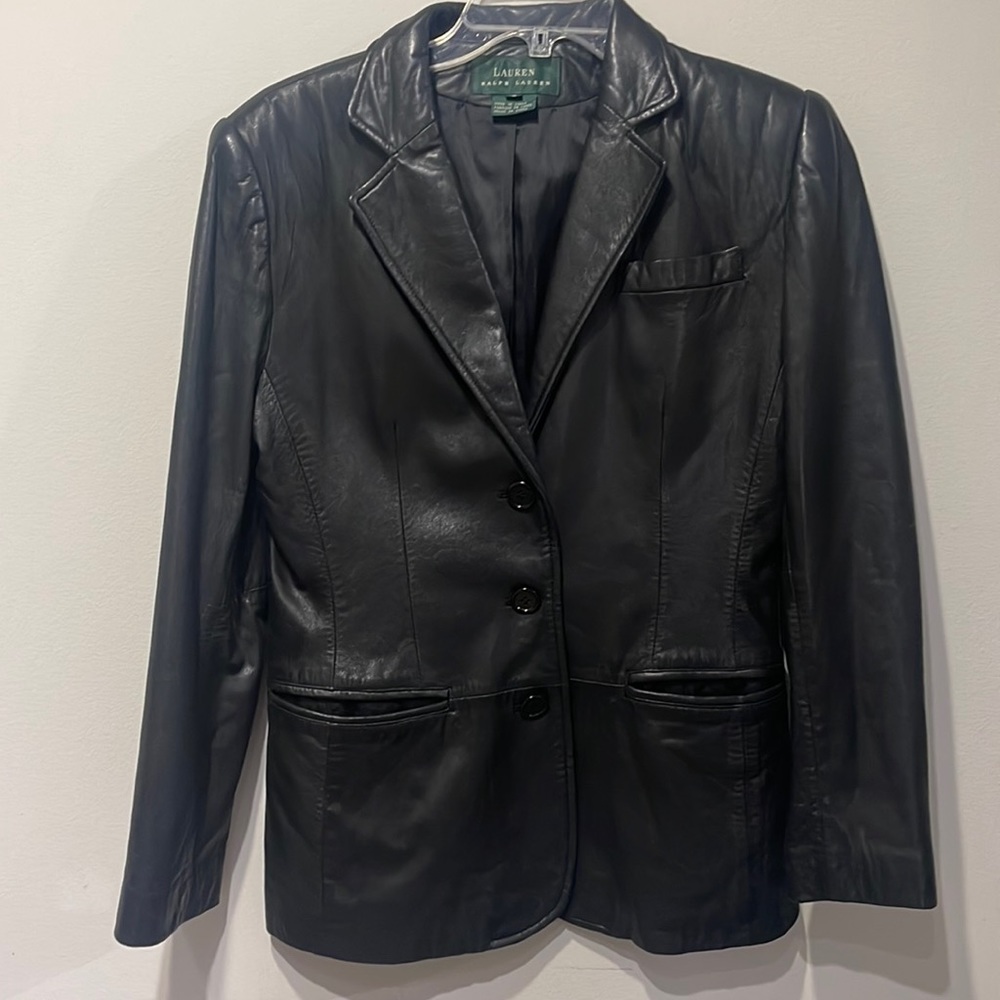 Ralph Lauren women’s leather jacket Black size 6